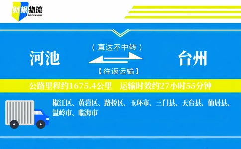 河池到台州物流公司