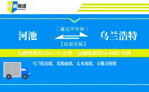 河池到乌兰浩特物流公司