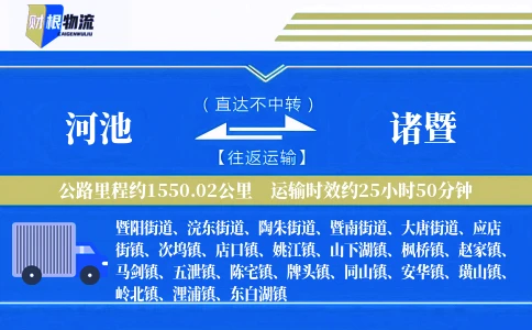 河池到诸暨物流公司