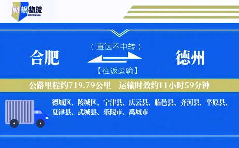 合肥到德州物流公司
