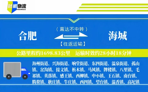 合肥到海城物流公司