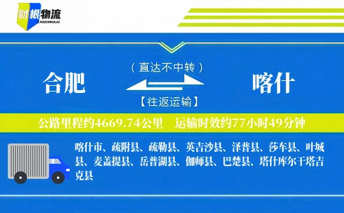 合肥到喀什物流公司