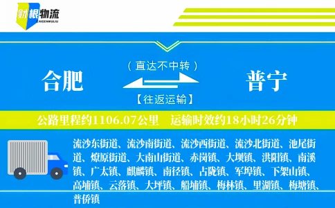 合肥到普宁物流公司