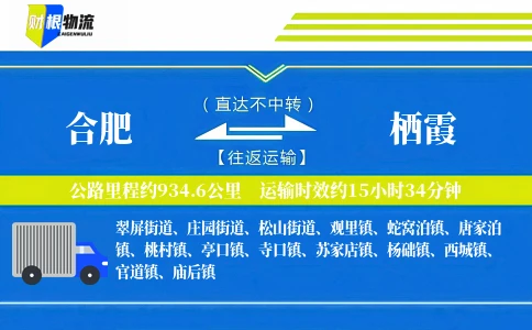 合肥到栖霞物流公司