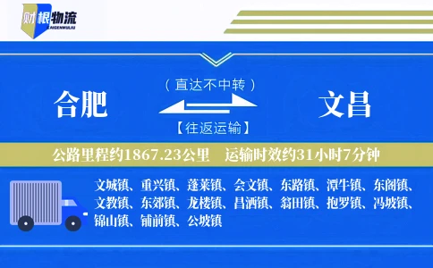 合肥到文昌物流公司