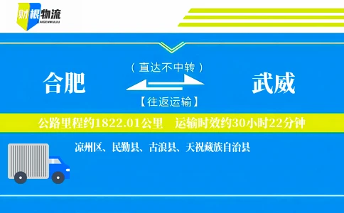 合肥到武威物流公司