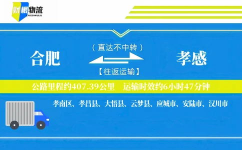 合肥到孝感物流公司