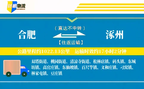 合肥到涿州物流公司