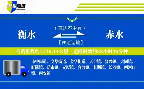 衡水到赤水物流公司