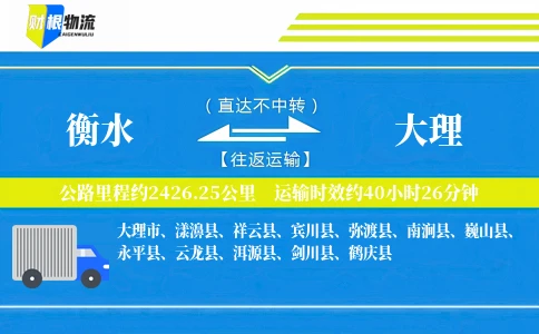 衡水到大理物流公司