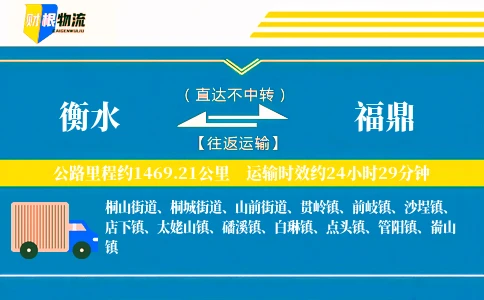 衡水到福鼎物流公司