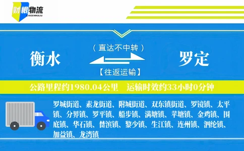衡水到罗定物流公司