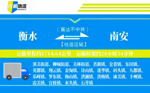 衡水到南安物流公司