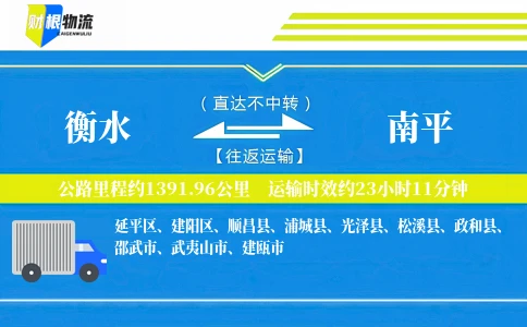 衡水到南平物流公司