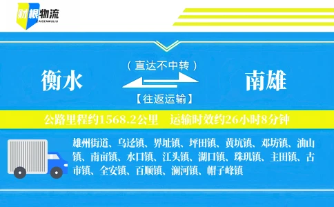 衡水到南雄物流公司