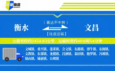 衡水到文昌物流公司