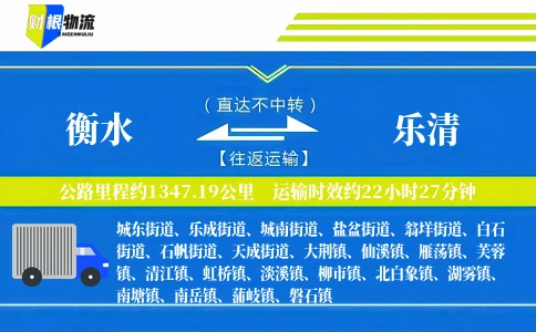 衡水到乐清物流公司