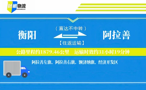 衡阳到阿拉善物流公司