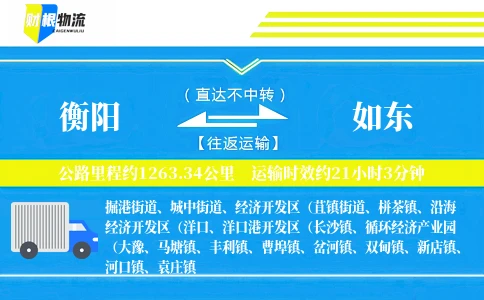 衡阳到如东物流公司