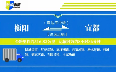 衡阳到宜都物流公司