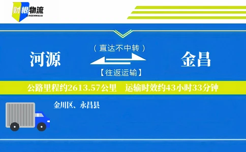 河源到金昌物流公司