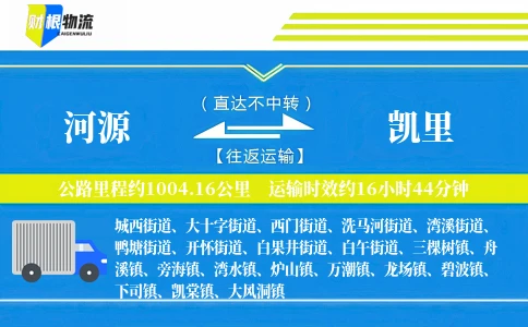 河源到凯里物流公司