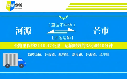 河源到芒市物流公司