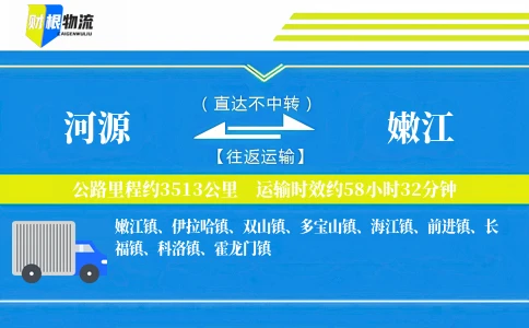 河源到嫩江物流公司