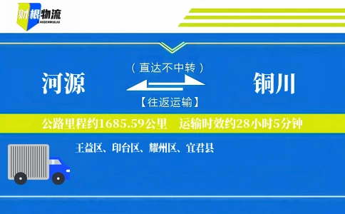 河源到铜川物流公司
