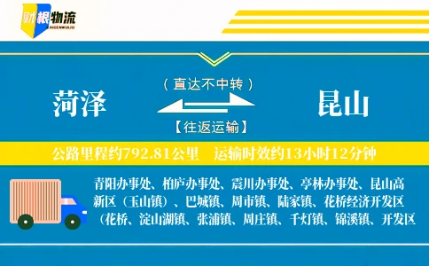 菏泽到昆山物流公司