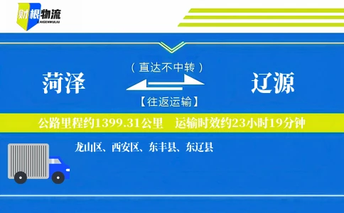 菏泽到辽源物流公司