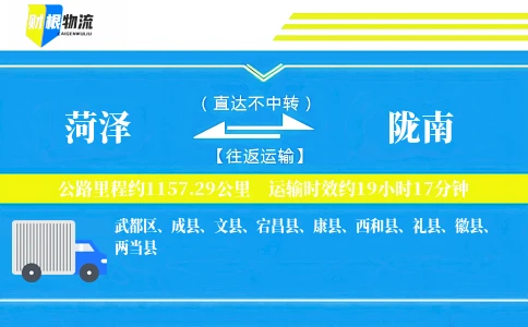 菏泽到陇南物流公司
