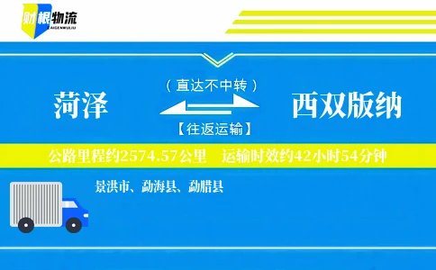 菏泽到西双版纳物流公司