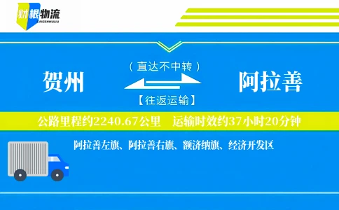 贺州到阿拉善物流公司