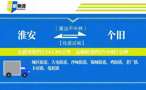 淮安到个旧物流公司