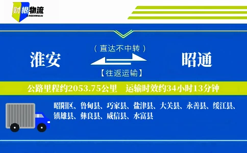 淮安到昭通物流公司
