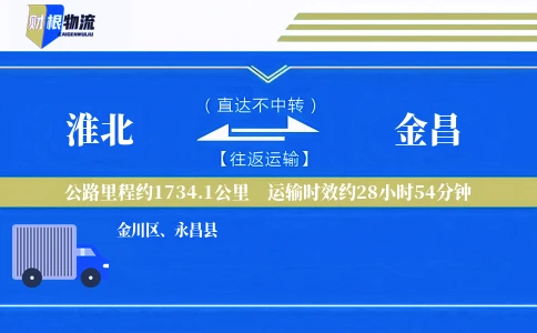 淮北到金昌物流公司