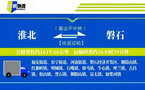 淮北到磐石物流公司