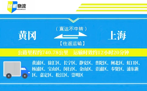 黄冈到上海物流公司