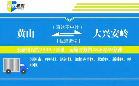 黄山到大兴安岭物流公司