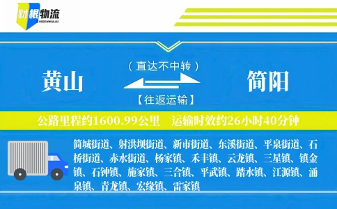黄山到简阳物流公司