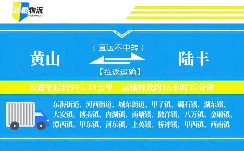 黄山到陆丰物流公司