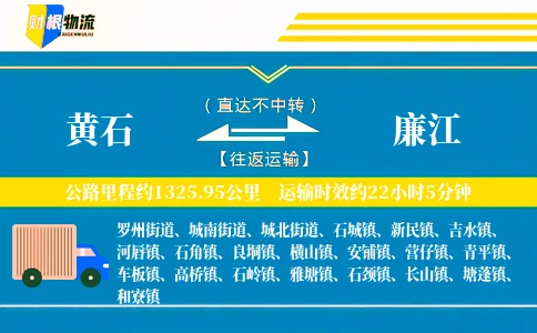 黄石到廉江物流公司