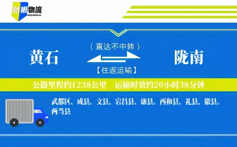 黄石到陇南物流公司