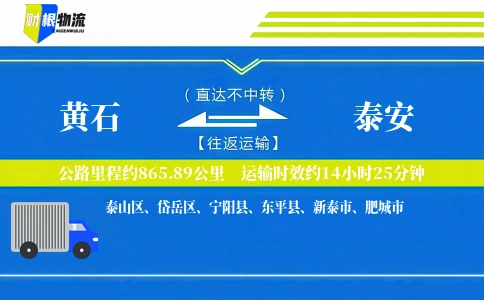 黄石到泰安物流公司