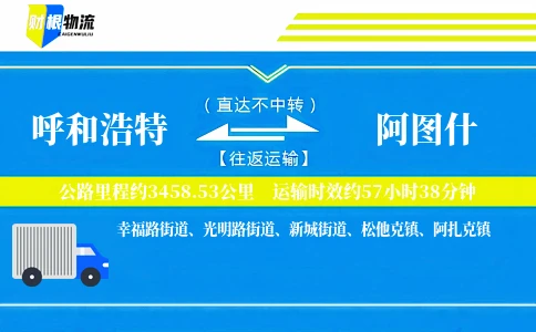 呼和浩特到阿图什物流公司