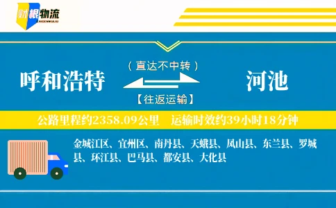 呼和浩特到河池物流公司