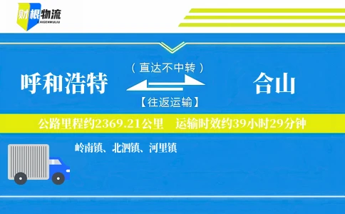 呼和浩特到合山物流公司