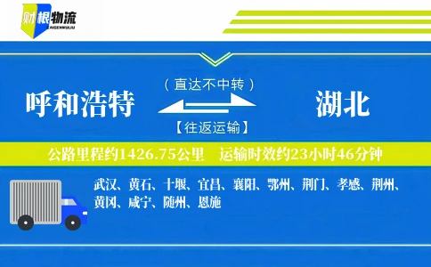 呼和浩特到湖北物流公司