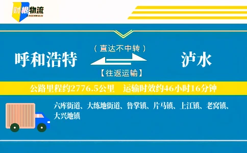 呼和浩特到泸水物流公司